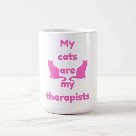 "My Cats Are My Therapists" コーヒーマグカップ (中央)