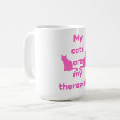 "My Cats Are My Therapists" コーヒーマグカップ (正面左)