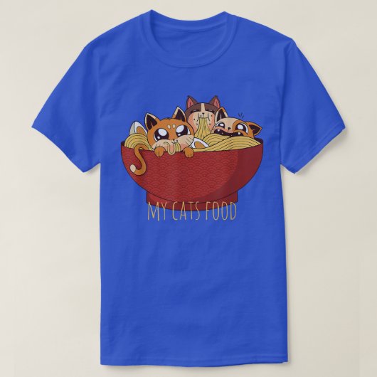 My Cats Food Ramen Cat To Anime Tee 日本の Tシャツ (デザイン正面)