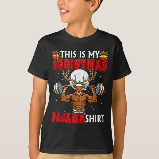My Christmas Pajama Shirt Reindeer Muscle Weightli Tシャツ (正面)