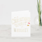 My Christmas Srit Is Whiskey Funny Xmas Whisky Dri カード (正面)