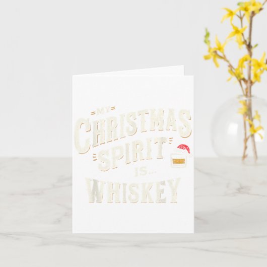 My Christmas Srit Is Whiskey Funny Xmas Whisky Dri カード (黄色い花)