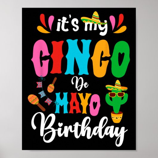 My Cinco De Mayo誕生日Mexican Matching Fa ポスター (正面)