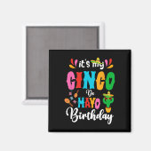 My Cinco De Mayo誕生日Mexican Matching Fa マグネット (正面/裏面)
