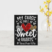 My Cl Is Full Of Heart Red Plaid Leopard Valent カード (黄色い花)