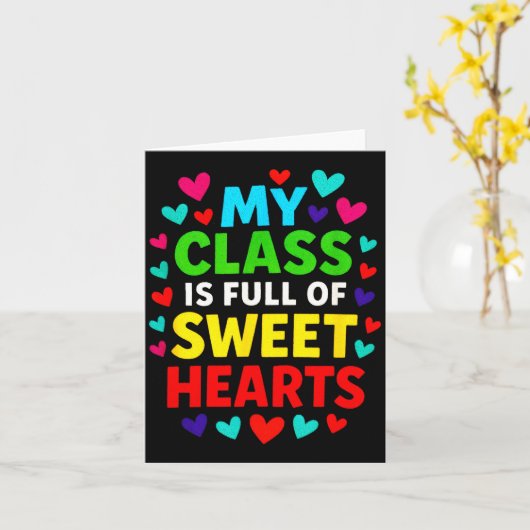 My Cl Is Full - Teachers Valentines School Love  カード (黄色い花)