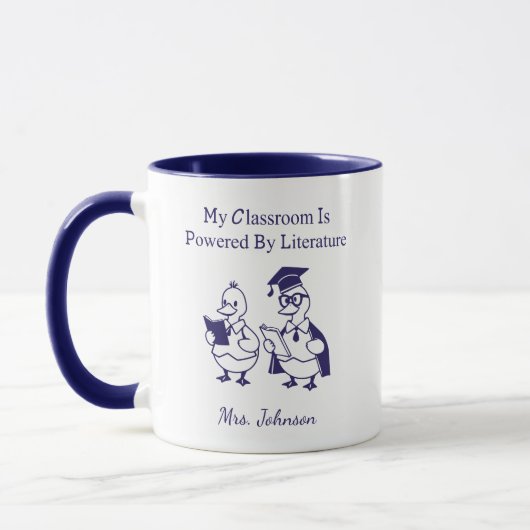 My Classroom Powered By Literature Teacher Design マグカップ (左)