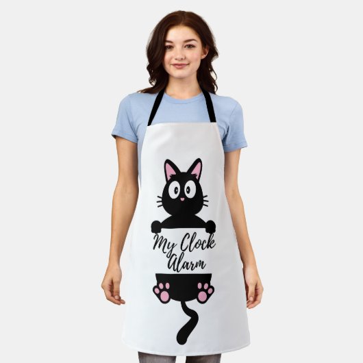 "My Clock Alarm" Kitchen apron  エプロン (着用した状態)