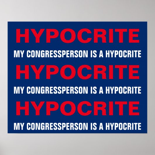My Congressperson Is  Hypocrite Protest Poster ポスター (正面)