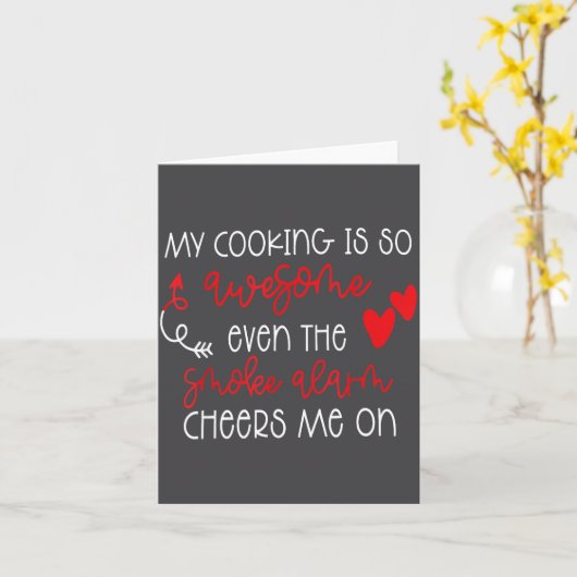 My Cooking Is So Awesome Even The Smoke Alarm Funn カード (黄色い花)