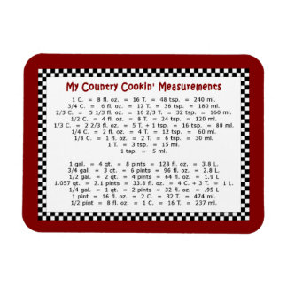 My Country Cookin' Measurements 4"x3" Photo Magnet マグネット