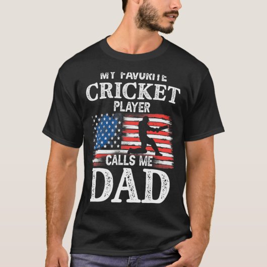 My Cricket Playerお気に入りのがMeパパを呼び出す – ヴィンテージ Tシャツ (正面)