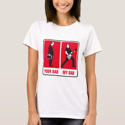 my dad is cooler than your dad rock guitar player tシャツ (正面)