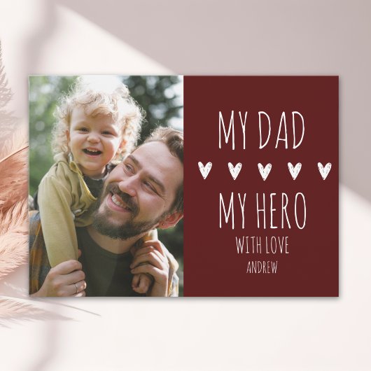 My Dad My Hero Scrip Photo Red 案内状