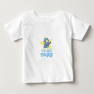 My Dad Rocks - ギターを持つ赤ちゃん ベビーTシャツ