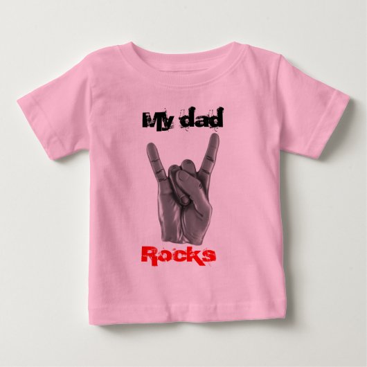 My dad rocks ベビーTシャツ (正面)