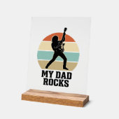My Dad Rocks Vintage Guitar Sunset Shirt Design_1 アクリルサイン (傾斜)