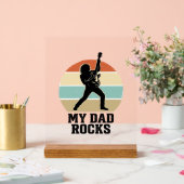 My Dad Rocks Vintage Guitar Sunset Shirt Design_1 アクリルサイン (ウェディング)