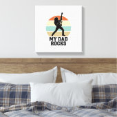 My Dad Rocks Vintage Guitar Sunset Shirt Design_1 キャンバスプリント (インサイチュ (寝室))