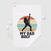 My Dad Rocks Vintage Guitar Sunset Shirt Design_1 ゴルフタオル (インサイチュ)