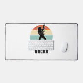 My Dad Rocks Vintage Guitar Sunset Shirt Design_1 デスクマット (キーボード&マウス)
