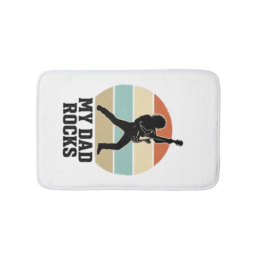 My Dad Rocks Vintage Guitar Sunset Shirt Design_1 バスマット (正面)