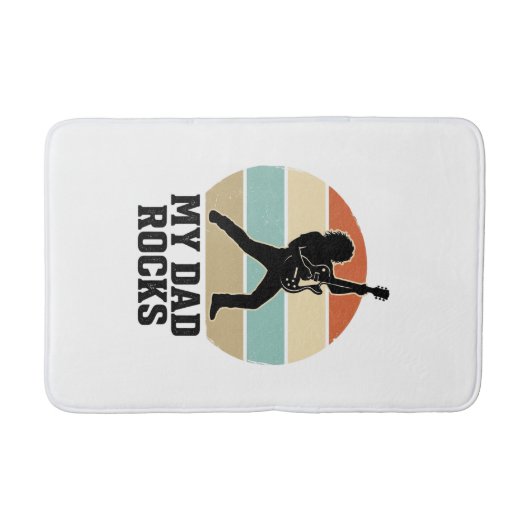 My Dad Rocks Vintage Guitar Sunset Shirt Design_1 バスマット (正面)