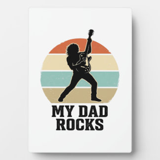 My Dad Rocks Vintage Guitar Sunset Shirt Design_1 フォトプラーク