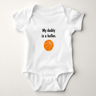 "My daddy is a baller." Basketball ベビーボディスーツ