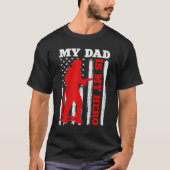 My Daddy Is My Hero USA Flag Firefighter Fireman D Tシャツ (正面)