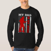 My Daddy Is My Hero USA Flag Firefighter Fireman D Tシャツ (正面)