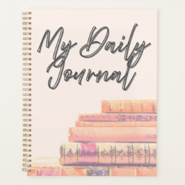 "My Daily Journal" | アンティークな本の山と居心地の良い空間 プランナー手帳