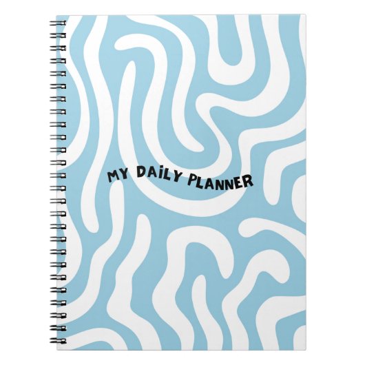 "My Daily Planner" Cover with Abstract Waves ノートブック (正面)