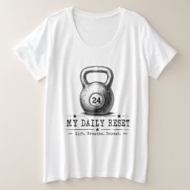 My Daily Reset | Lift Breathe Repeat ワークアウト プラスサイズTシャツ