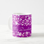 「My Darling Valentine」ハート紫ピンクマグ コーヒーマグカップ (正面左)