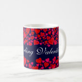 「My Darling Valentine」ハート赤いピンクのマグカップ コーヒーマグカップ (正面右)
