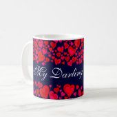 「My Darling Valentine」ハート赤いピンクのマグカップ コーヒーマグカップ (正面左)