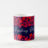 「My Darling Valentine」ハート赤いピンクのマグカップ コーヒーマグカップ (中央)