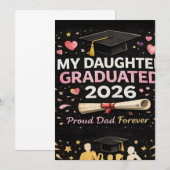 My Daughter Graduated 2026 招待状 (正面/裏面)