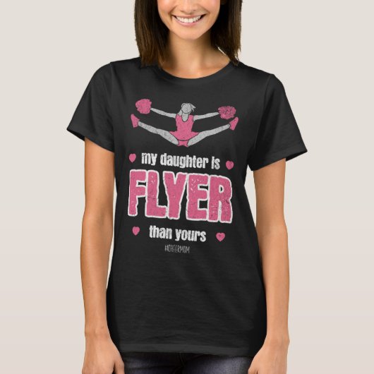 My daughter Is Flyer Cheer mom Cheerleader Retro S Tシャツ (正面)