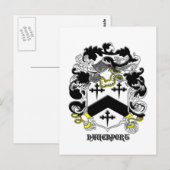 my davenport_family_crest_Black名前 ポストカード (正面/裏面)