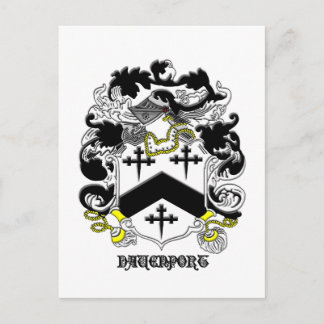 my davenport_family_crest_Black名前 ポストカード