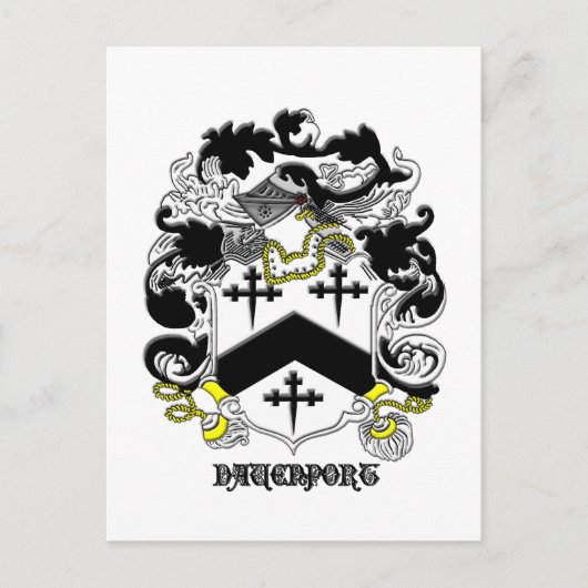 my davenport_family_crest_Black名前 ポストカード (正面)