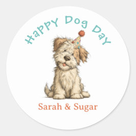 My Day Dog Stickers - おもしろいカスタム Pet Name ラウンドシール