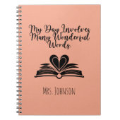 My Day Involves Many Wonderful Words Educator ノートブック (正面)