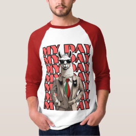 My Day Llama in Gucci Insppo Red Black Beigeデザイン Tシャツ