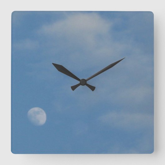 My Daytime Moon – 装飾用角時計 スクエア壁時計 (正面)
