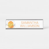 My Desk Sunset on Waterからの挨拶 デスクネームプレート (正面)