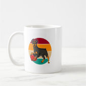My Doberman Is My Valentine Heart Retro Sunset Dog コーヒーマグカップ (左)