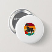 My Doberman Is My Valentine Heart Retro Sunset Dog 缶バッジ (正面&裏面)